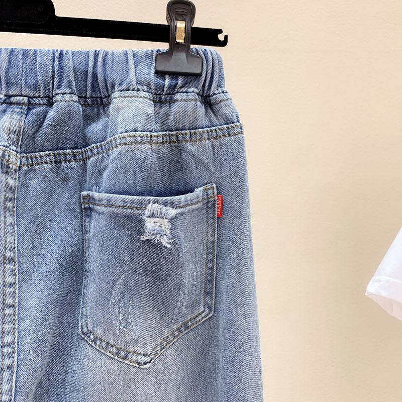 XL-5XL Plus Size Jeans Women's Elastic High Waist Harem Casual Pants