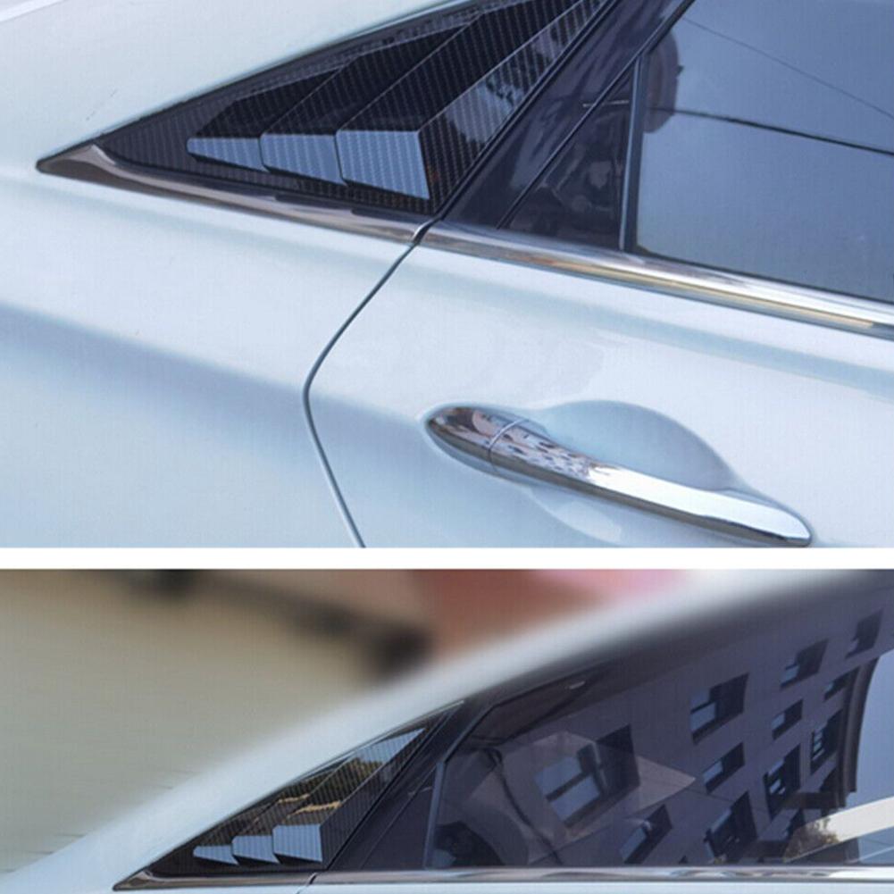 Practical To Use Louver Shutter Cover Look Glass 2Pcs ABS Plastic Car Accessories Carbon Fiber Exterior Door Panel