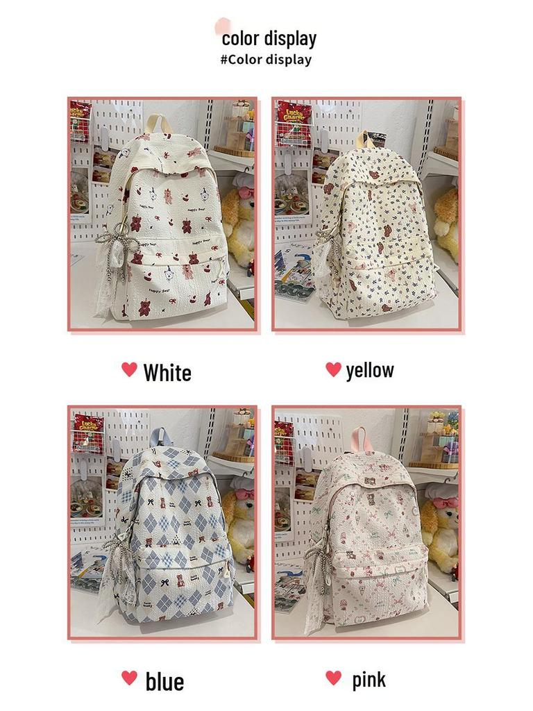 Japanese Style Women's Cute Cartoon Double Shoulder Travel Backpack - Large Capacity School Bag for Students