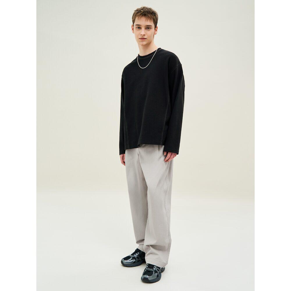 8SECONDS Cotton Spandex Wide Fit Pants Ivory