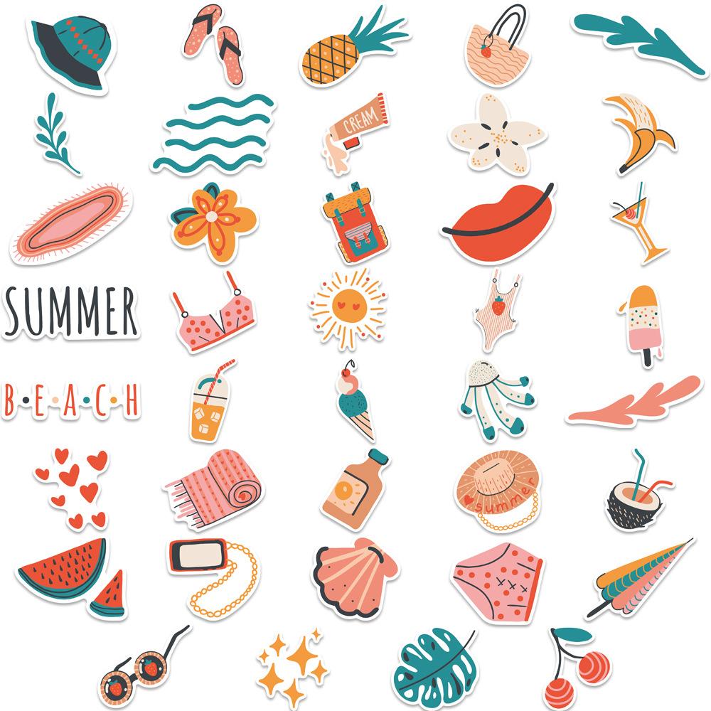 39 Cartoon Summer Fresh Graffiti Stickers DIY Decorative Suitcase Pen Guitar Notebook Waterproof and Non-invasive
