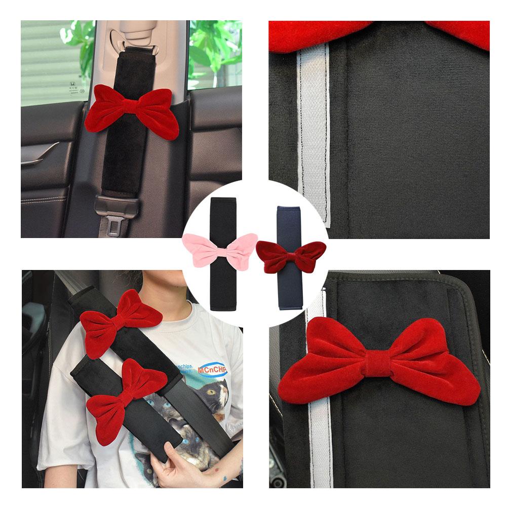 Car Seat Belt Cover Portable Car Interior Trim Supplies Cute Belt Bow Cover Utility Shoulder Se F7B1