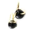 [I9853] - Gold Plated 'Ruth' Black Gold Earrings - 27x15 Mm