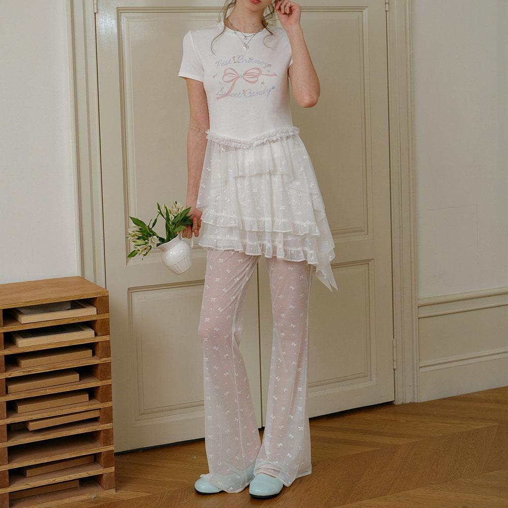 CEST MOIDEW Cest_Lace Tiered Skirt Pants