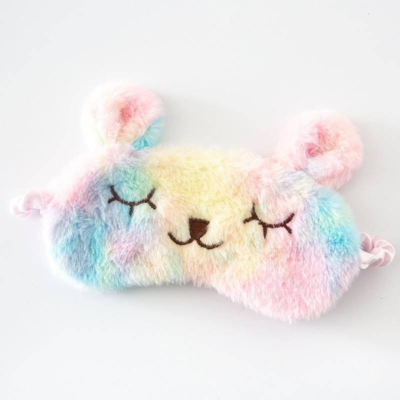 Плюшевая черная маска для кошачьего глаза, милая мультяшная паста из бобов, кроличья затемняющая маска для сна, маски для глаз