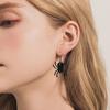 1 Pair Drop Earrings Matte Black Triple Bat Hook Earrings Women Halloween Earrings Witchy Goth Ear Adornments