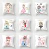 Cartoon Girl Little Princess Printed Pillowcase Sofa Children's Room Dormitory Cushion Cover Home Decoration Children's Gift