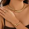 Персонализированный весенний набор ожерелий, браслетов и колец с открытой шеей для женщин, панк, геометрический, металл золотого и серебряного цвета, новый хип-хоп набор ювелирных изделий