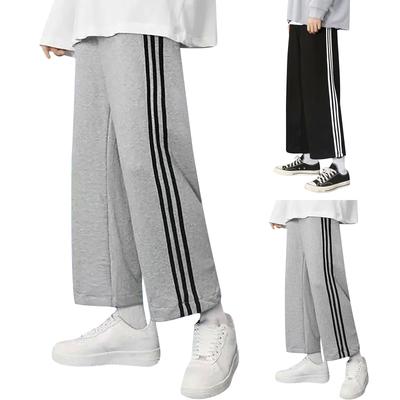 Повседневные брюки для мужчин весной и осенью универсальные свободные прямые спортивные брюки с девятью точками на шнурке