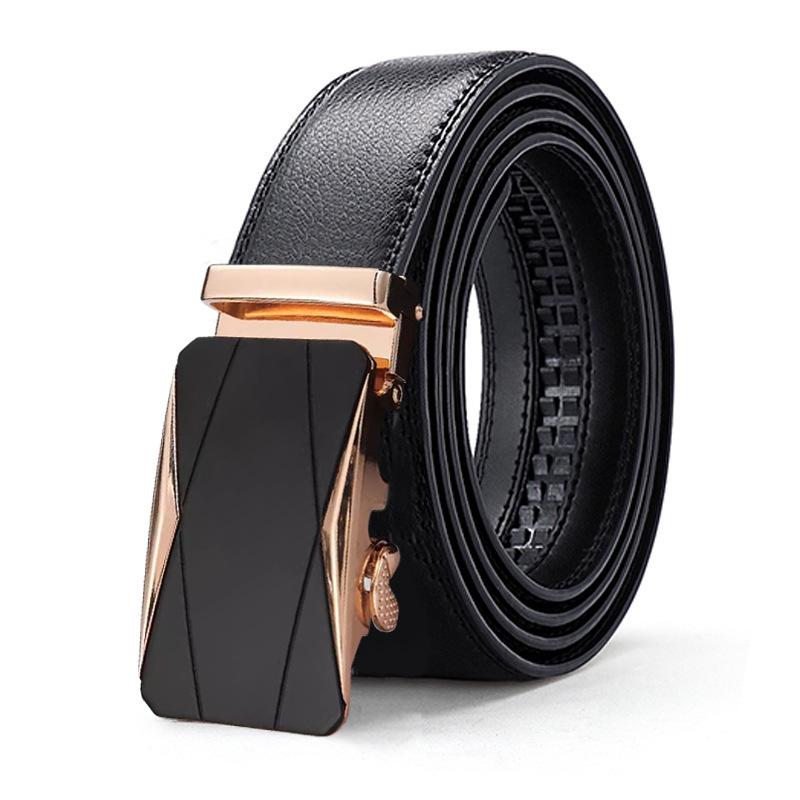 Men's High End Genuine Leather Belt Automatic Buckle Versatile Cowhide Business Men's Trouser Casual Belt Belt Belt Men
