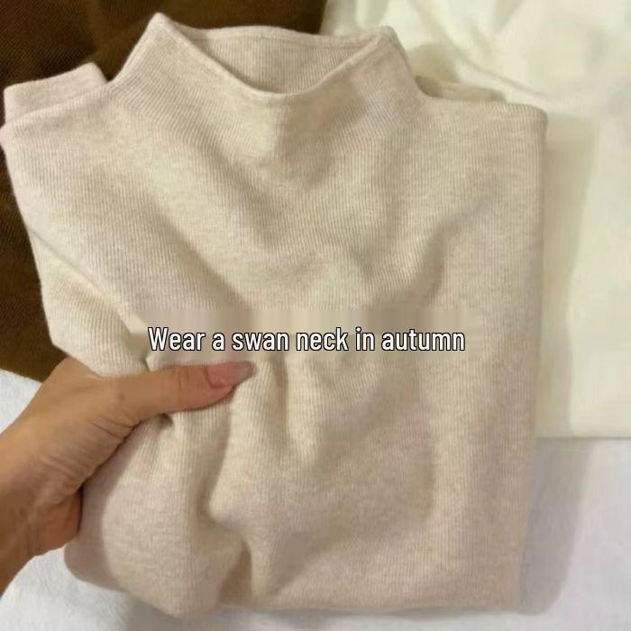 Оранжевый трикотажный свитер с полувысоким воротником, облегающего кроя, с длинным рукавом, для осени/зимы