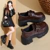 British Style Loafers Women's 2025 Autumn New Thick Heel Platform Retro Fashion Small Mary Jane Small Leather Shoes