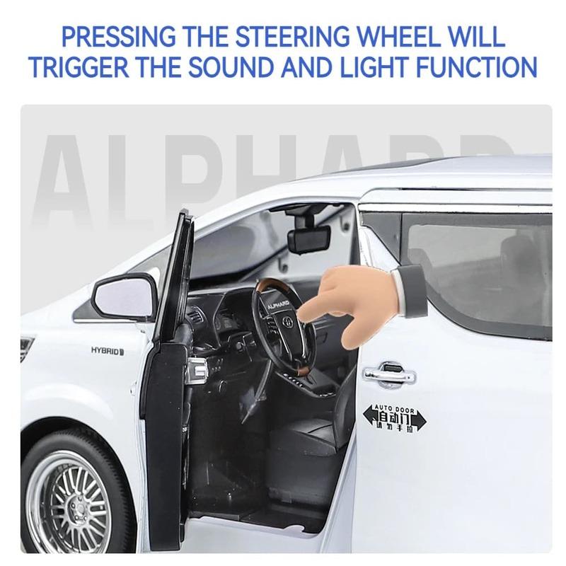 Новая модель автомобиля Toyota Alphard MPV из цинкового сплава в масштабе 1/18, литая металлическая игрушечная машинка, модель автомобиля с высокой имитацией звука и света, детские подарочные украшения