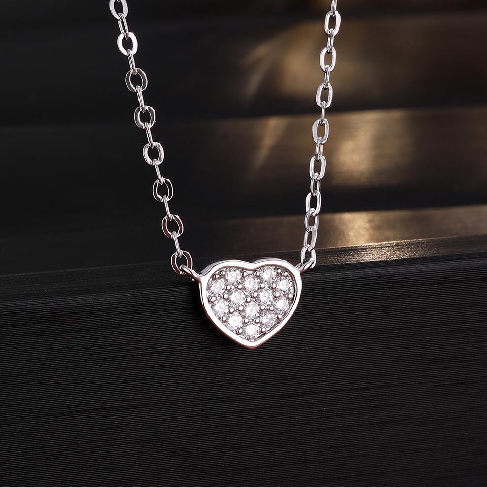 Fashionable Heart Shape Necklace Stud Earrings Set For Women With Micropaved Zirconia Daily Party Versatile Jewelry Accessories