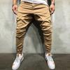Spring Hip-Hop Style Men's Casual Overalls with Side Zipper & Solid Color Stitching