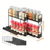 2 Seasoning Storage Racks, 10.51 Inches Long, Extendable, Double-layer Kitchen Storage Rack, Suitable for Seasoning Cans