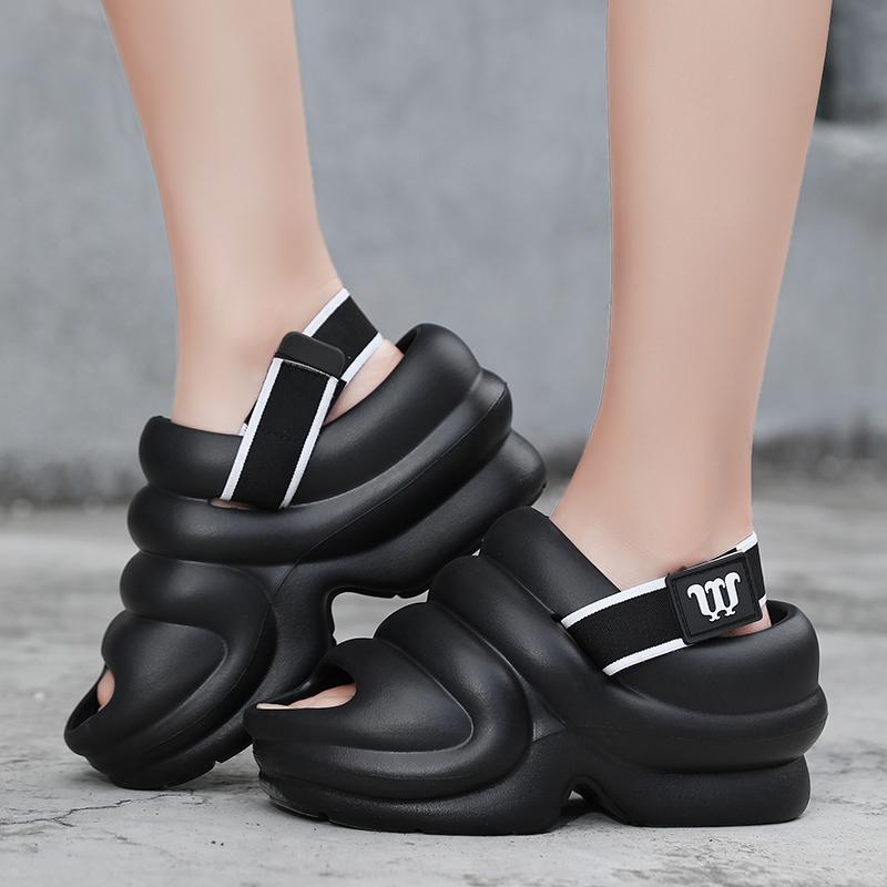 Летние женские сандалии, женские сабо на толстой подошве, мягкая обувь на сухой танкетке из ЭВА, пляжные сандалии, домашние тапочки, размеры 35–41