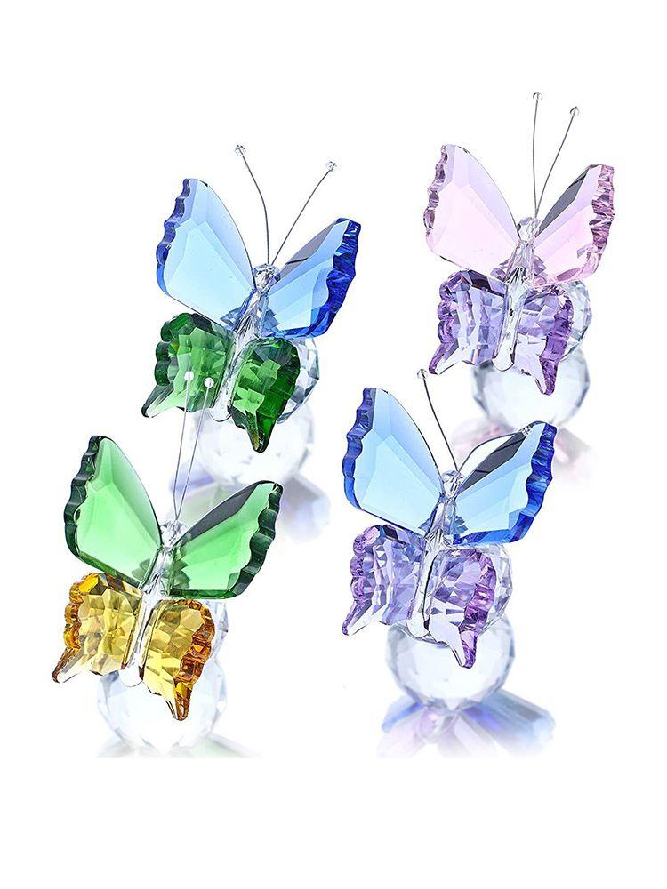 1pc Crystal Butterfly Ornaments Crafts Glass Paperweight Home Wedding Decoration Crystal Butterfly Figurine