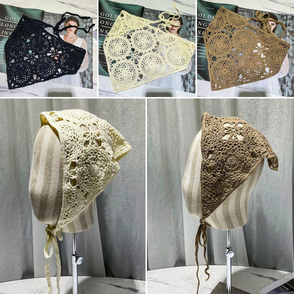 Fashion Vintage Knitted Lace Headwear Headband Triangle Scarf Hair Scarf