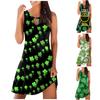 Fashion Women Easter Printing Sleeveless Tunic Dresses Plus Size T-shirt Dress