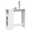 VidaXL Bar Table with Shelves White Engineered Wood, Pub Table, High Table, Bar Stool Table, Bar Table 854364
