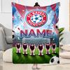 Bayern Munich Soccer Poster Personalized Name Blanket Lightweight Personalized Blanket Ultra-Soft Versatile for Bedding Seaside Bed Sofa