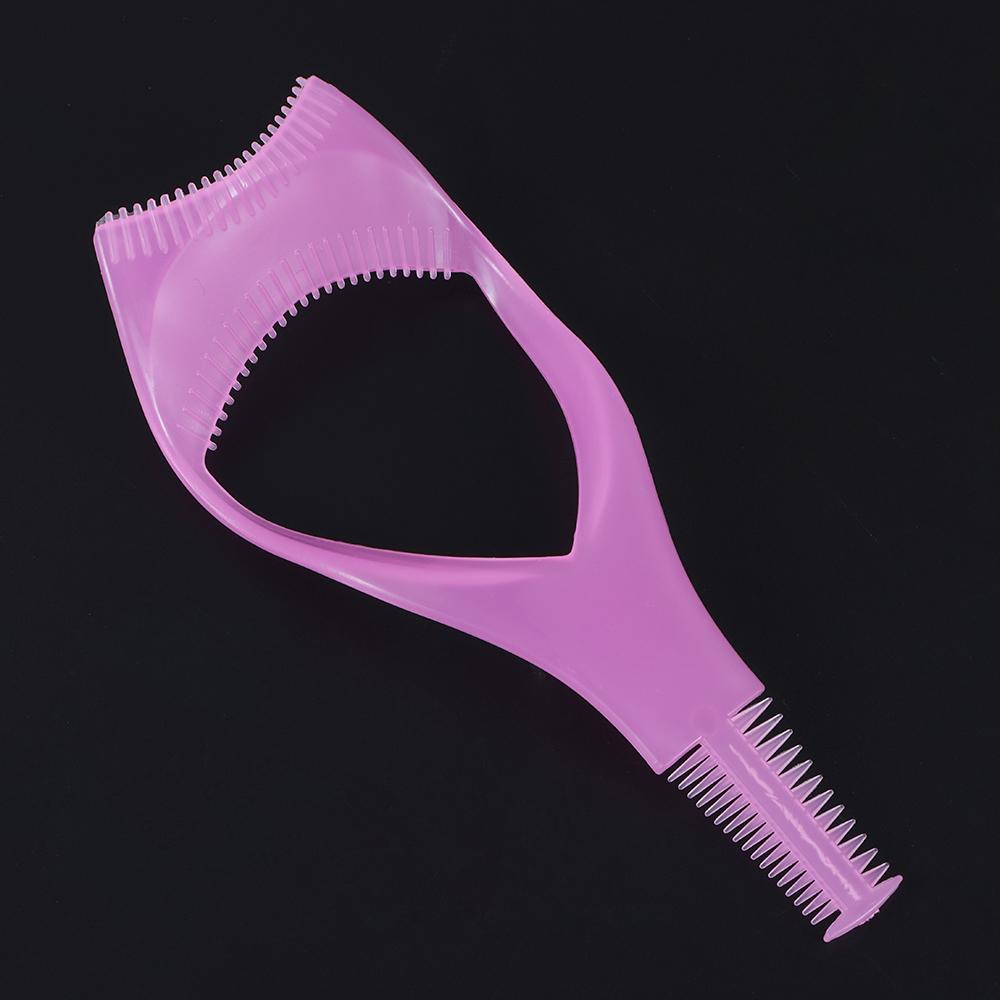 Crystal Protect Eyes 3-In-1 Eyelash Comb Template Applicator Tool Mascara Shield Make Up Brush