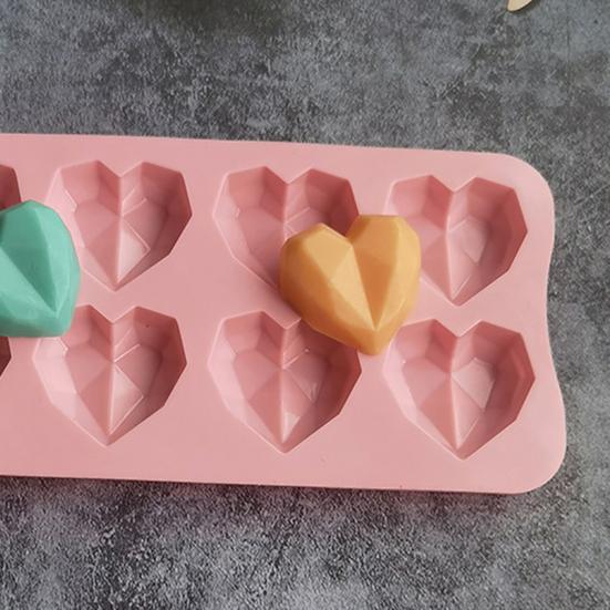 Fondant Mold Reusable Kitchen Supplies Easy To Clean Heart Shape Ice Cubes Biscuit Pastry Manual Baking Mould Convenient Decorative