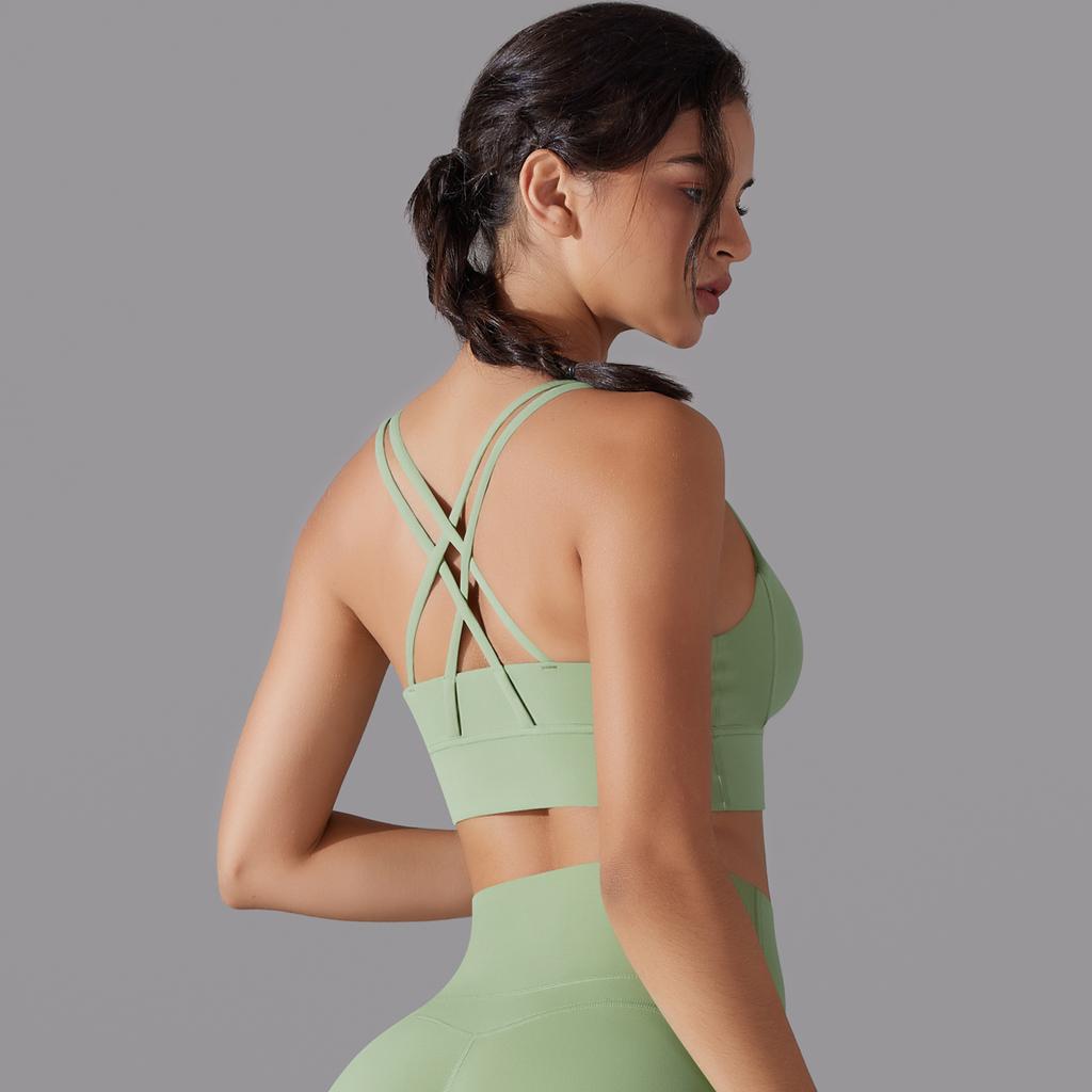 Nessaj Дышащий спортивный жилет для бега, женский бюстгальтер для йоги с пуш-ап, крестообразное нижнее белье для тренажерного зала и фитнеса