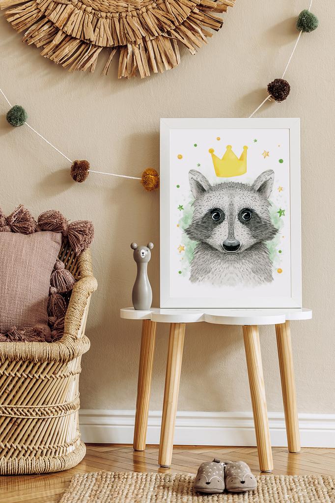 Плакат королевский енот плакаты для детей