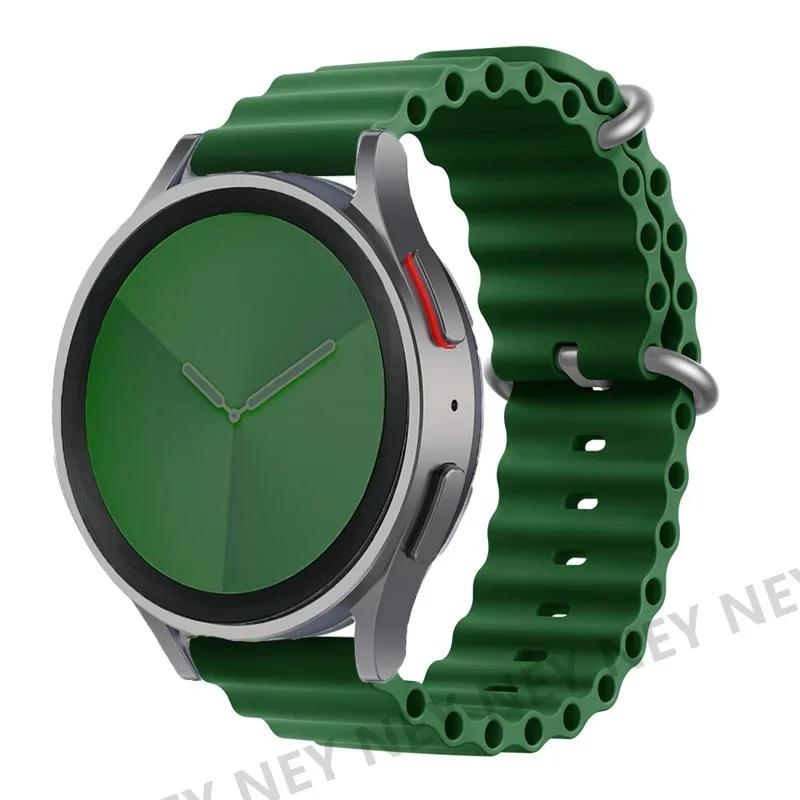 Ocean Silicone Bands For Samsung Galaxy Watch 7/6-4 classic/5-Pro/active 2 22mm 20MM Bracelet Amazfit Huawei GT 4-3 Watch Strap