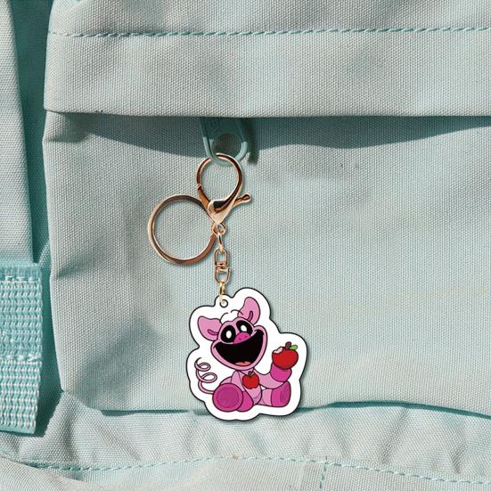 Акриловый кулон с улыбающимся животным из мультфильма, брелок для ключей, сумка, рюкзак, аксессуары для телефона