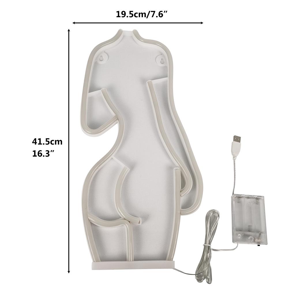 Светодиодная неоновая вывеска Lady для настенного декора, светодиодные вывески с питанием от USB/батареек для гостиной, бара