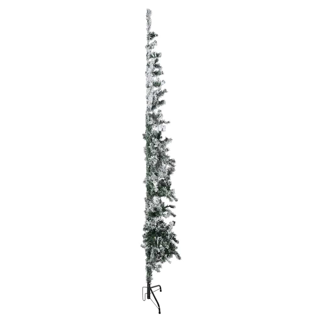 Artificial Half Christmas Tree with Snow Slim 240 cm