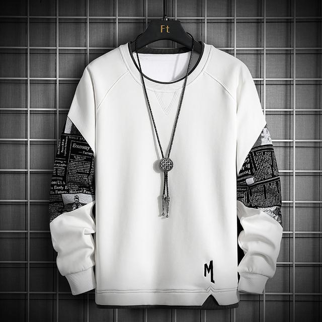Single Road Crewneck Толстовка Мужская Весна Harajuku Oversize Японская уличная одежда Черная толстовка с капюшоном Мужские толстовки с капюшоном Мужские