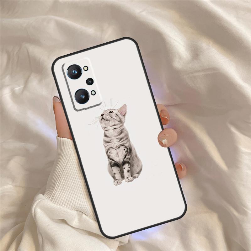 Милый чехол с животным-кошкой для Realme 15 14 11 12 13 Pro Plus C65 C67 C71 C63 C61 C55 C51 C53 C35 C75 GT6 GT7 Pro