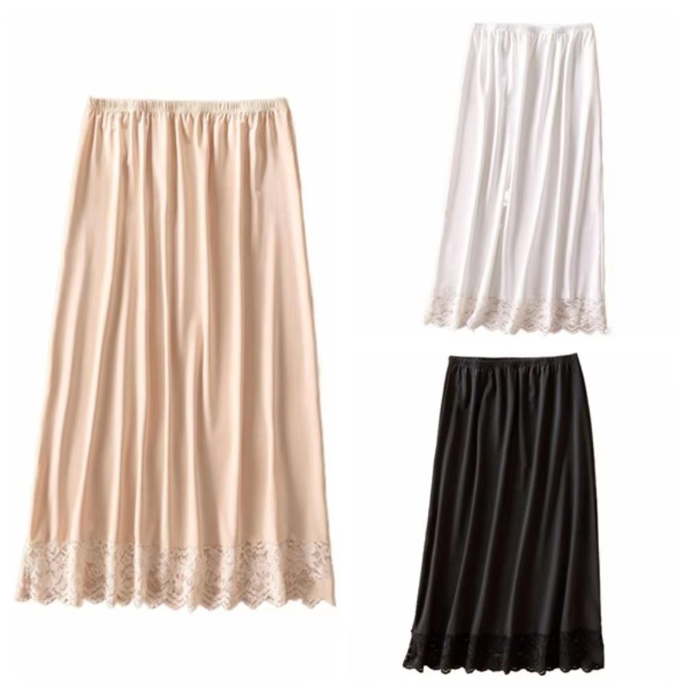 Антибликовая нижняя юбка с кружевом, базовая нижняя юбка, модная полупрозрачная юбка-платье, нижняя юбка для женщин