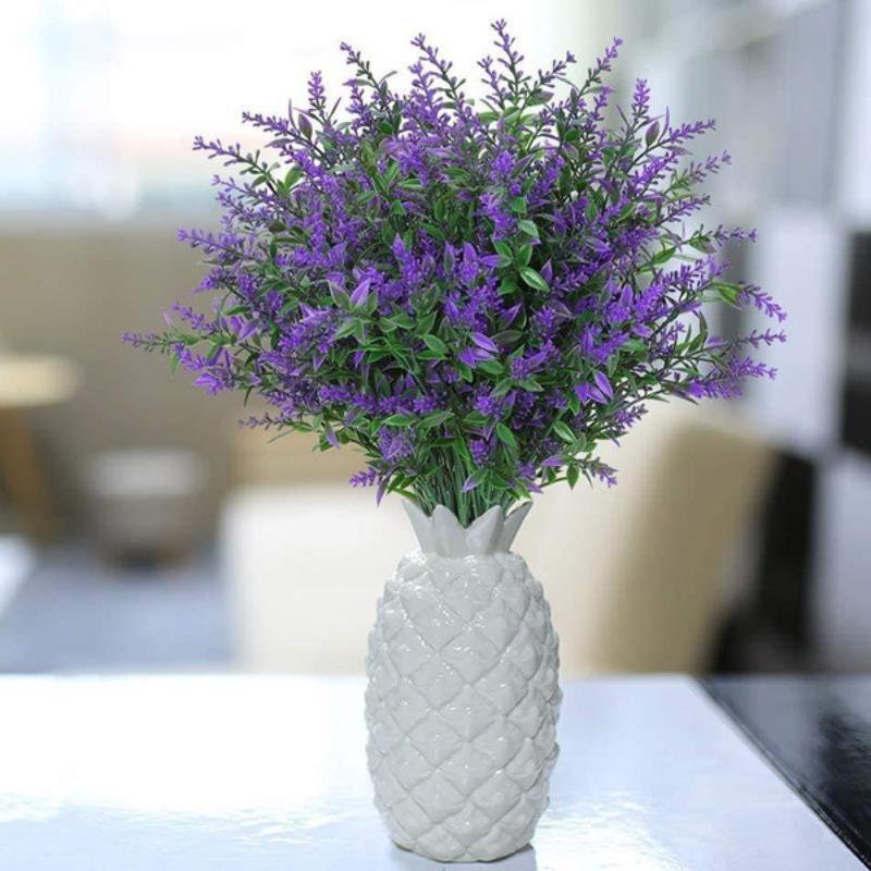 10PCS Artificial Lavender Flower, Outdoor Lavender Flower Plastic Plant, Artificial Flower Artificial Plant, Home Porch Home Decoration