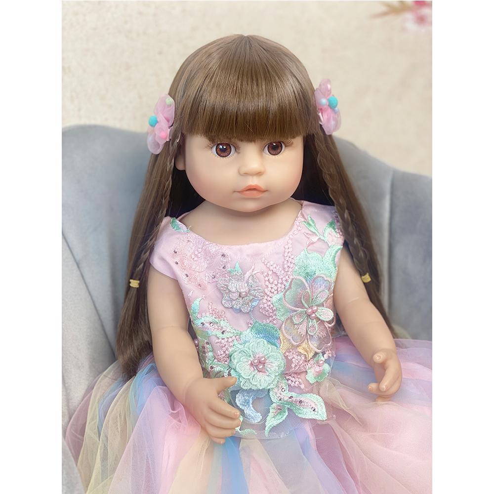 Разноцветная красивая мягкая реалистичная мини-кукла Reborn Baby с волосами для девочек, подарок на день рождения для малышей