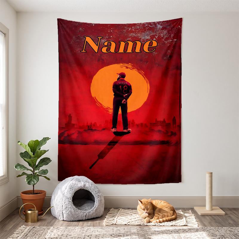 Virat Kohli (1) Customizable name decorative wall tapestry ideal choice for wall decor in bedrooms living rooms dorms and home