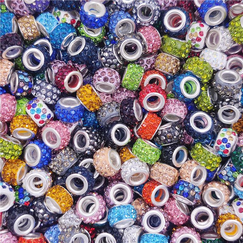 10 шт. 12 мм большое отверстие CZ хрустальные бусины горный хрусталь разделитель подвески подходят для браслет ожерелье DIY ювелирные аксессуары