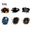Festive Wall Ornaments for Halloween 3D Decal, Breakout Illusion Sticker with Skull Ghost, Spooky Scary Ghost Patterns Home Decor Room Party, Peel And