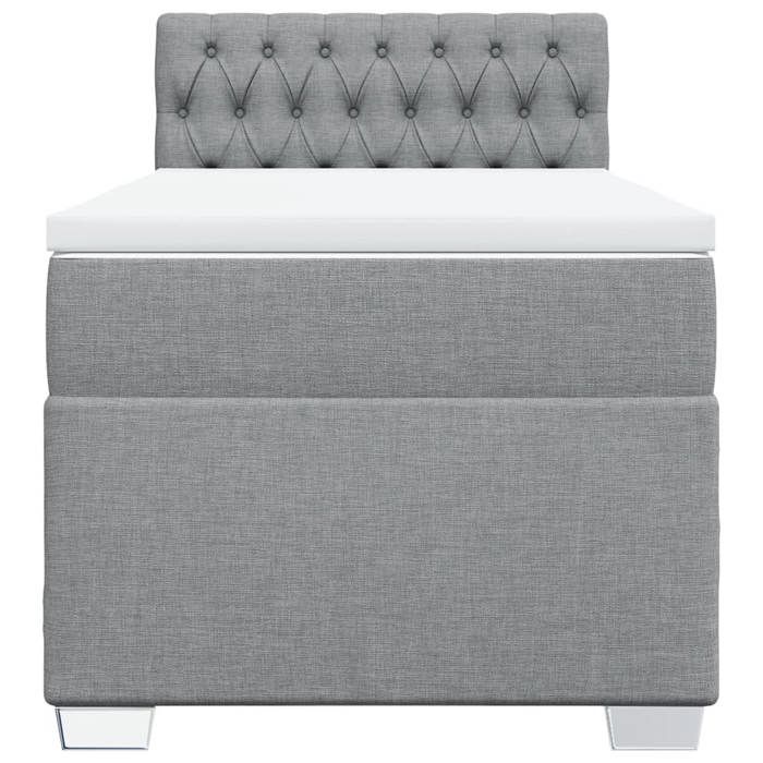 Maison Exclusive - Sommier à lattes de lit avec matelas gris clair 80x200 cm tissu