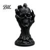 Mysterious Home Accents 3D Printed Skull & Devil Hand Figurine, Realistic Holding Horror Theme Room Statue, Gothic Desktop Ornament for Halloween