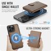 For iPhone 16 Pro Case JEEHOOD J09 RFID Blocking Card Holder Leather Back Phone Cover Compatible with MagSafe