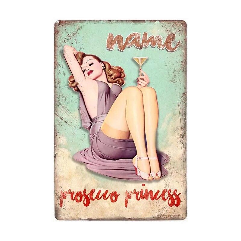 Prosecco O'Clock Metal Tin Signs Plates Cocktails Vintage Plaque Posters Pub Bar Art Wall Decoration Retro Home Decor 20x30cm