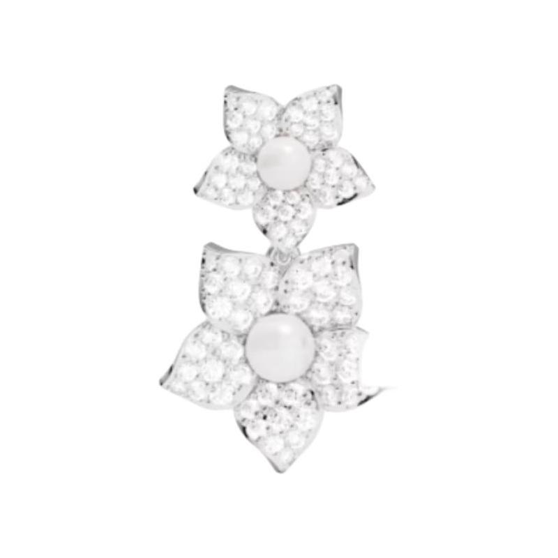 APM Monaco Flower texture design 925 silver earrings women's silver white AE16132XPL