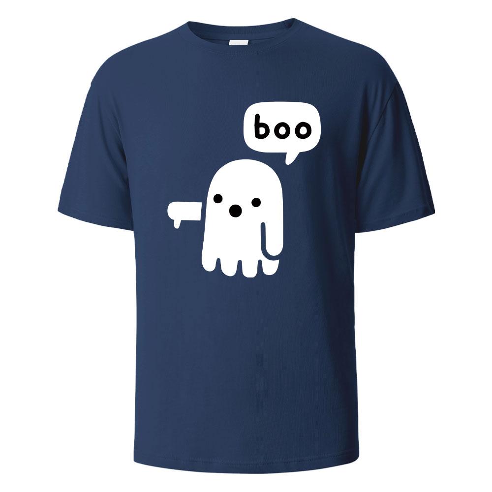 BOO Забавная уличная футболка с принтом для мужчин и женщин 100% хлопок Летние дышащие базовые футболки с коротким рукавом Круглый вырез Оверсайз