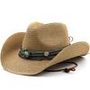 Western Cowboy Straw Hat For Men And Women Summer Bohemia Outdoor Wide Brim Sun Hats Holiday Beach Breathable Jazz Cap