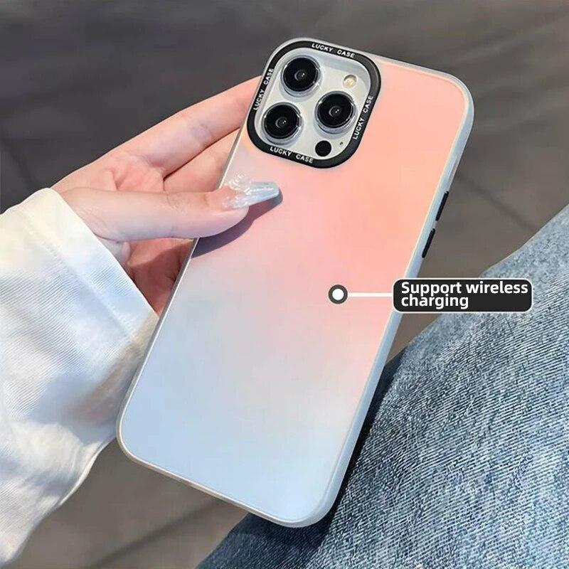 Роскошный чехол с лазерным градиентом для Iphone 15 Pro Max 11 13 14 12 XR 7 8 Plus X Xs SE 2020 6 14 Promax 13 promax силиконовый противоударный защитный чехол
